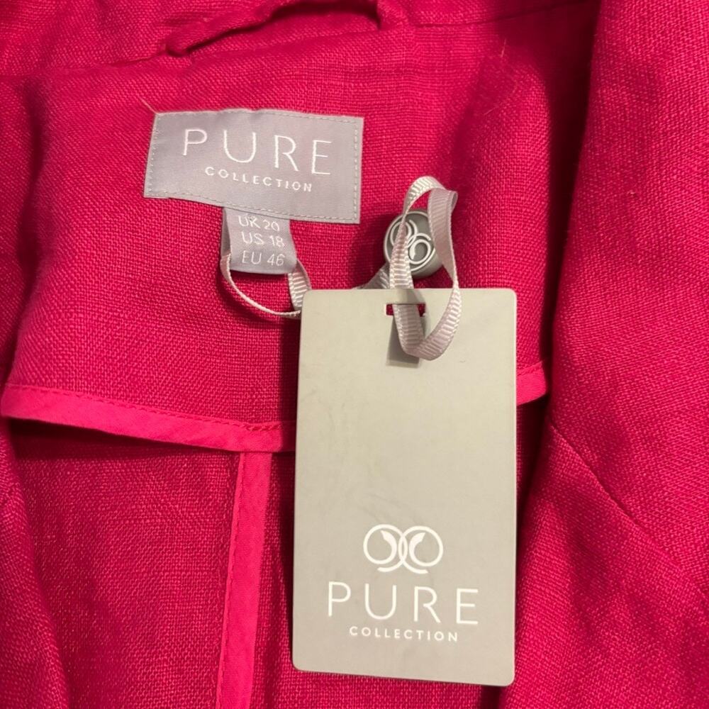 NWT Pure Collection Talbots Blazer Pink  SZ 18 100% Linen 2 Button - Picture 12 of 14